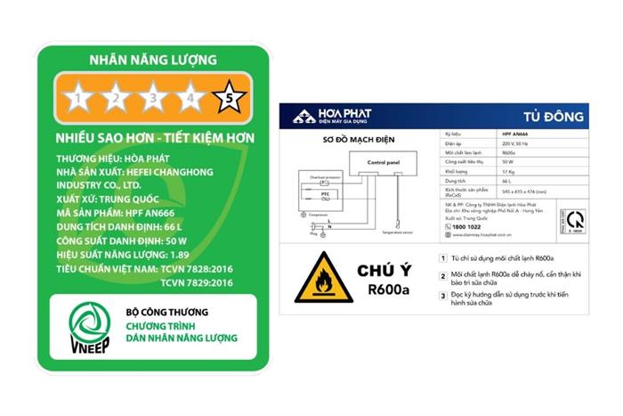 Tủ đông Hoà Phát 66 lít HPF AN666